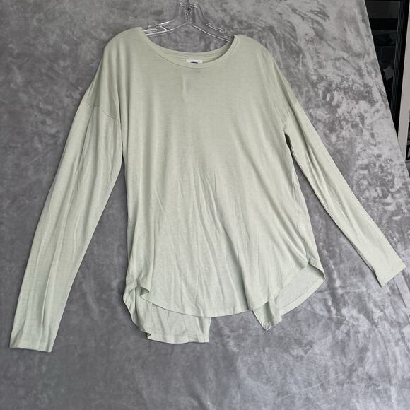 NEW Old Navy Top Womens Medium LS Tulip Back Blouse Long Sleeve Light Green $20 - Picture 2 of 8